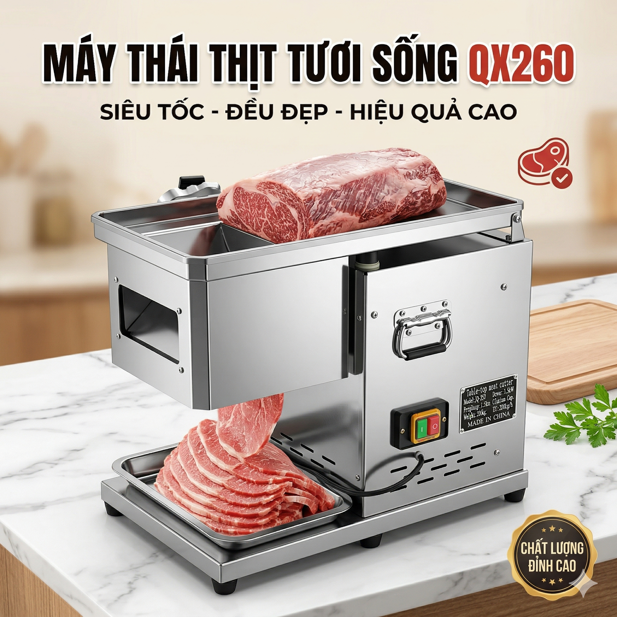 Máy Thái Thịt Tươi Sống Qx260